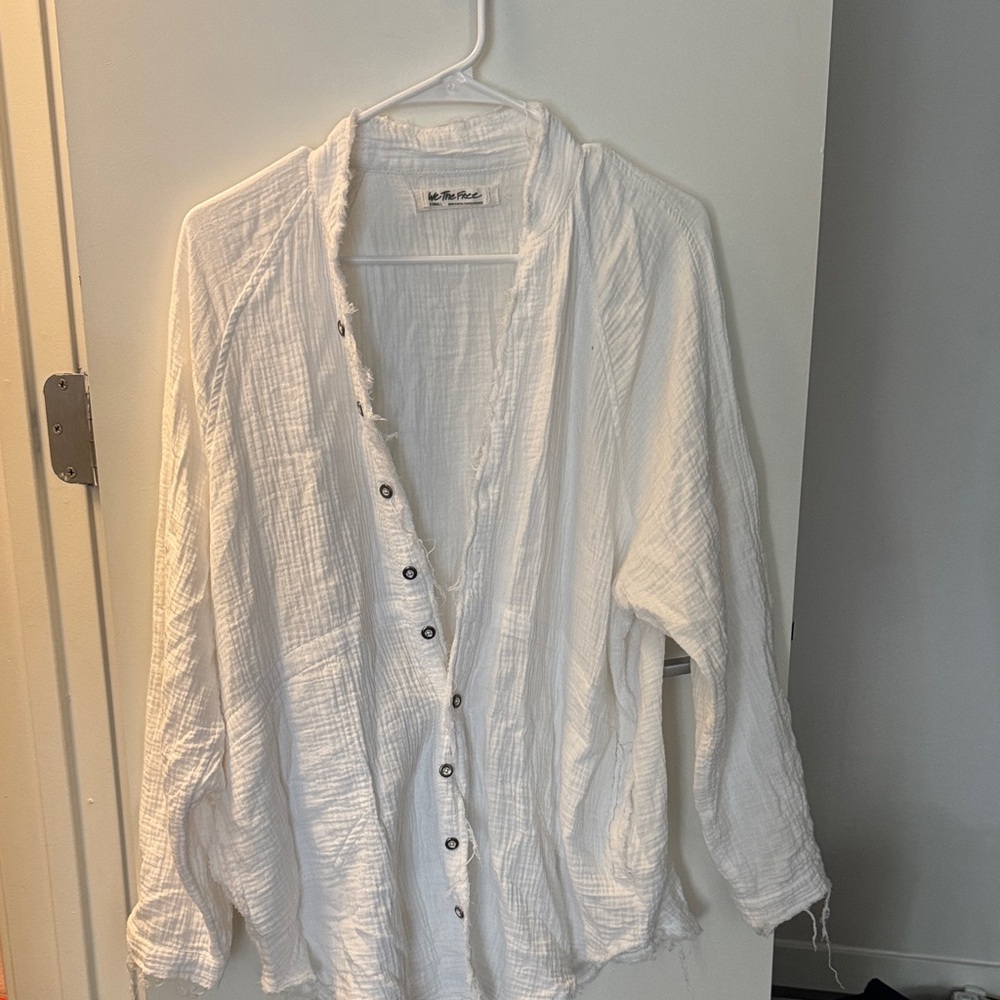 Free People White Button-Down Shirt